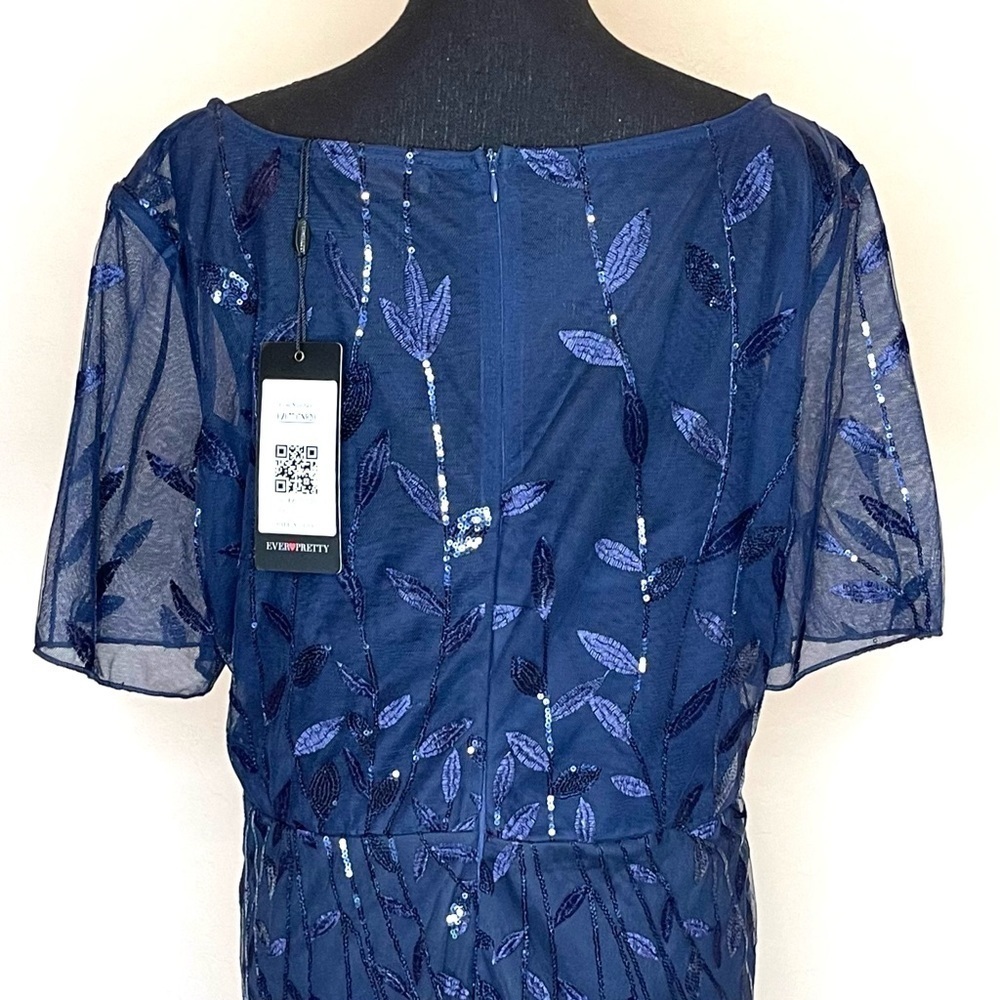 NWT Illusion Embroidered Sequin Mermaid Long Formal Evening Gown Dress 16/18 ?? - Picture 4 of 10